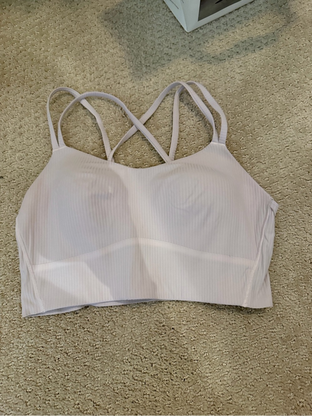lululemon athletica like a cloud White Longline Sports Bra light support - b/c